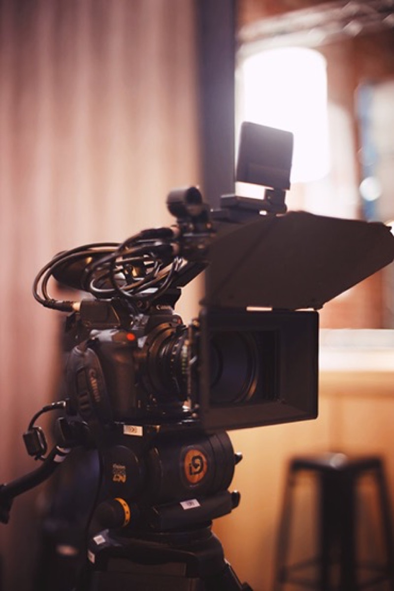 Cinema camera rig on set
