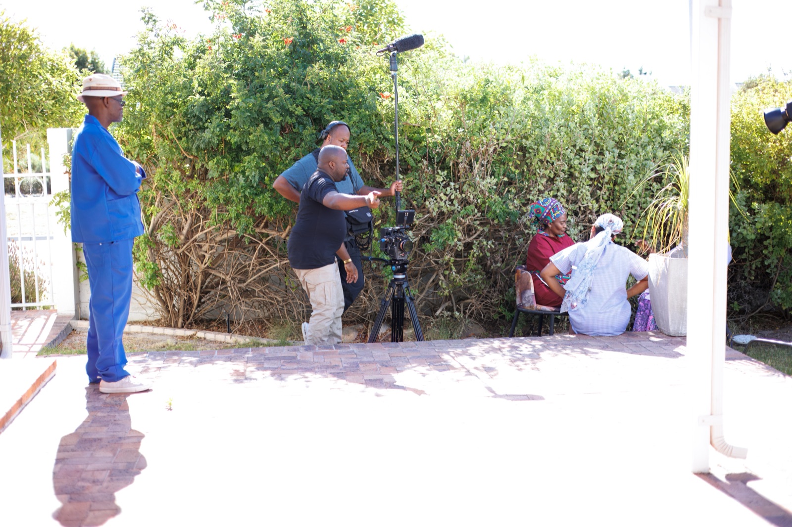 Location interview being filmed outdoors